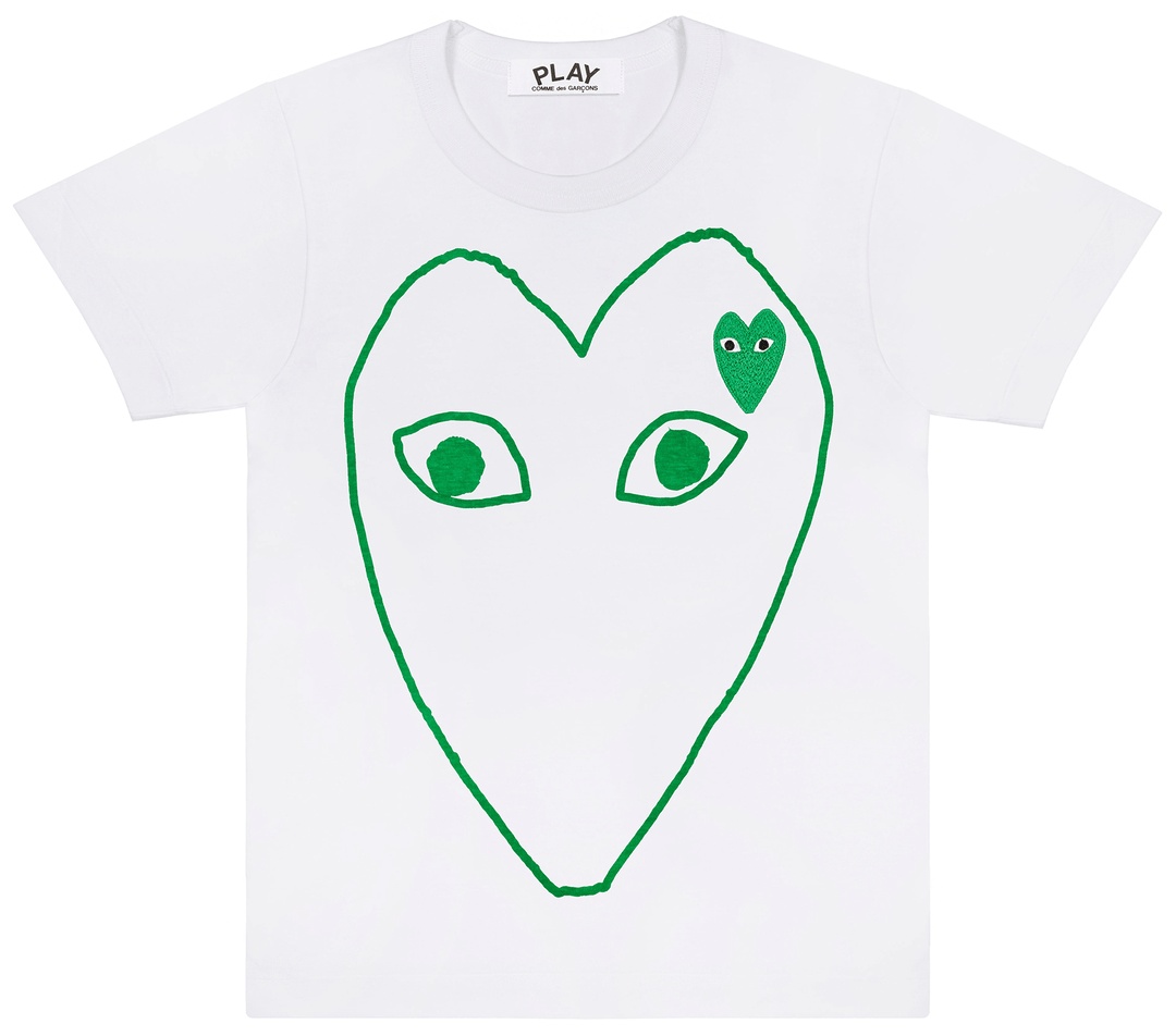 Green Outline Heart Tee Men - 1