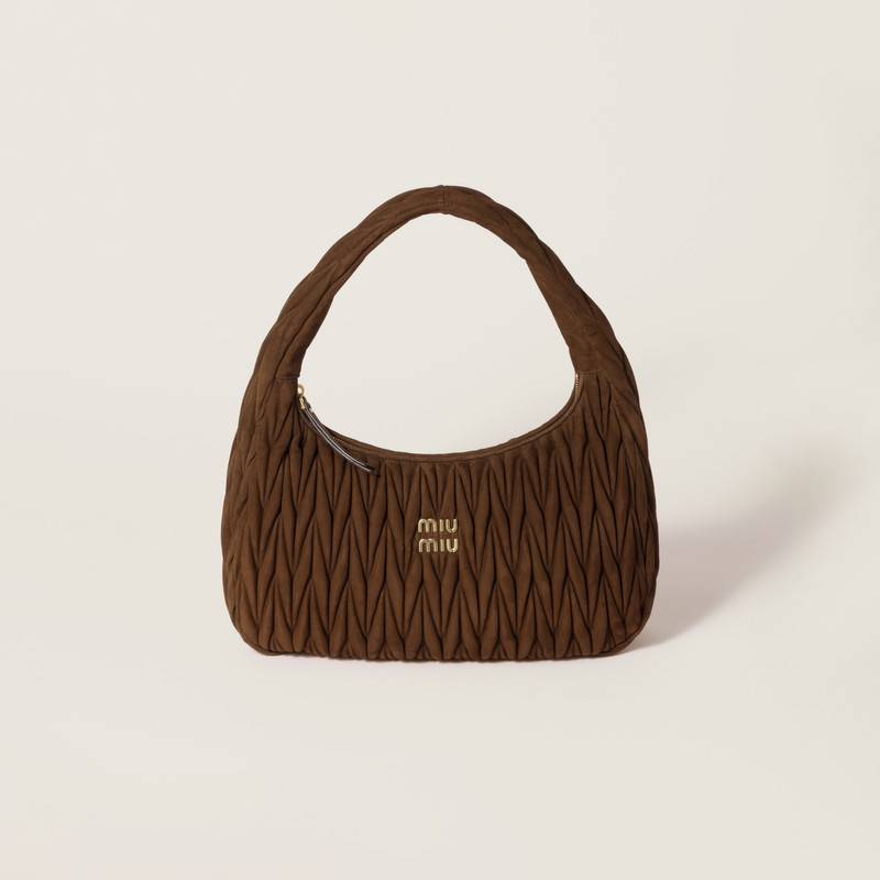 Wander matelassé suede bag 1