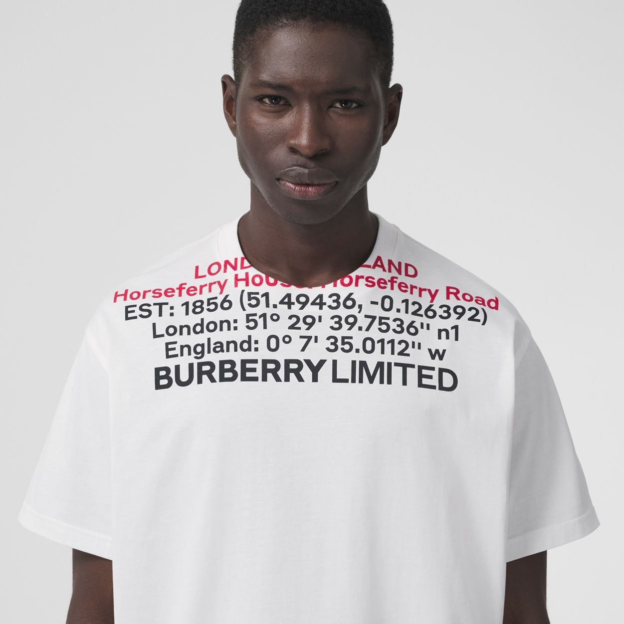 Burberry Location Print Cotton Oversized T-shirt | REVERSIBLE