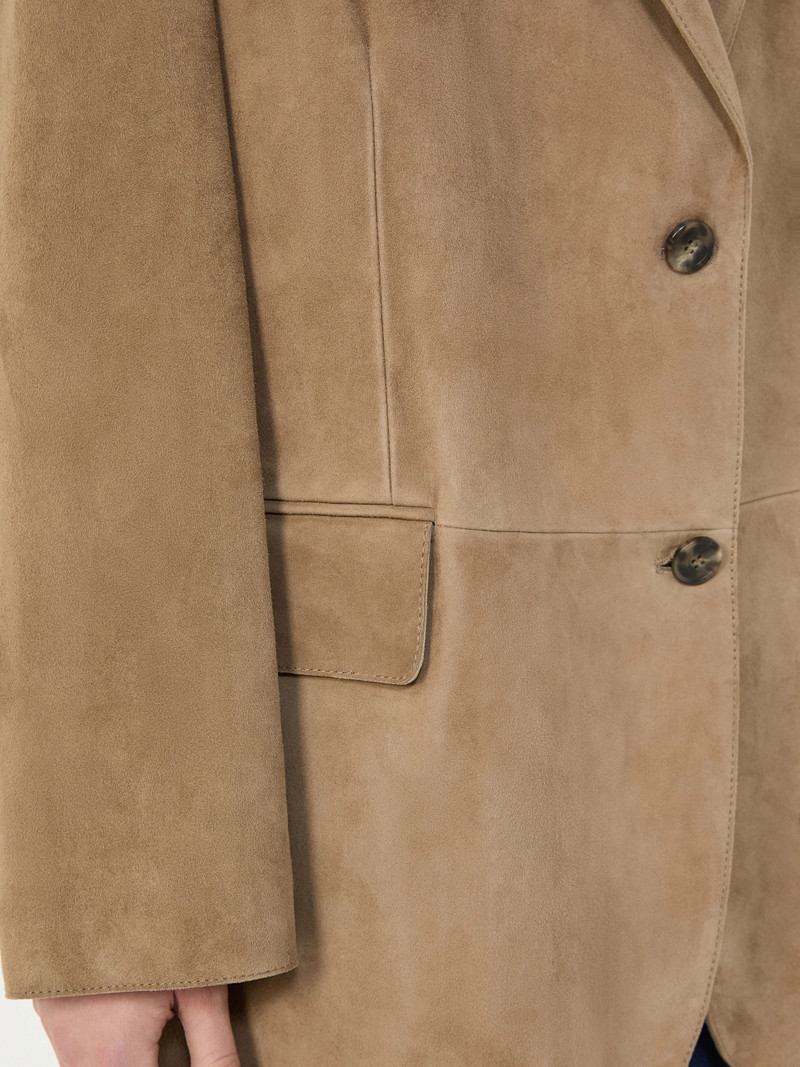 CEDRO Single-breasted suede blazer - MUD 6