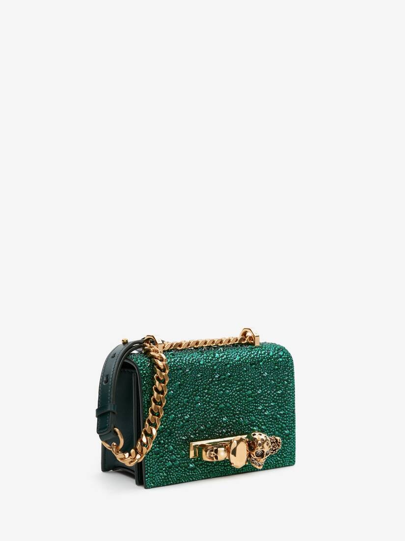 Women's Mini Jewelled Satchel in Emerald - 2