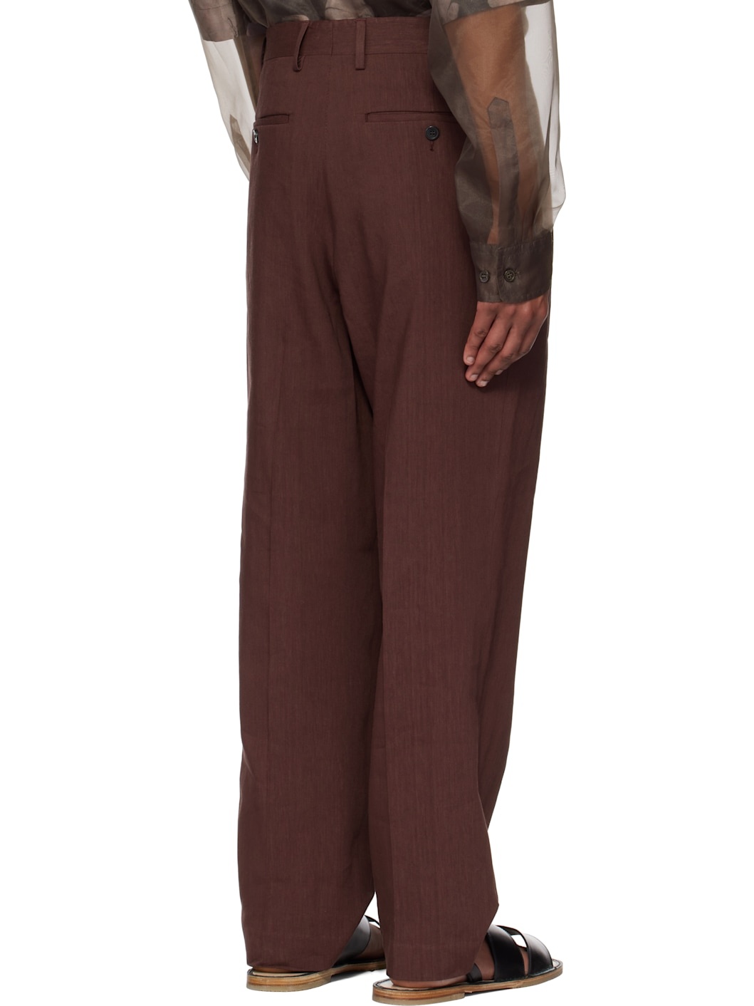 Burgundy Creased Trousers - 3