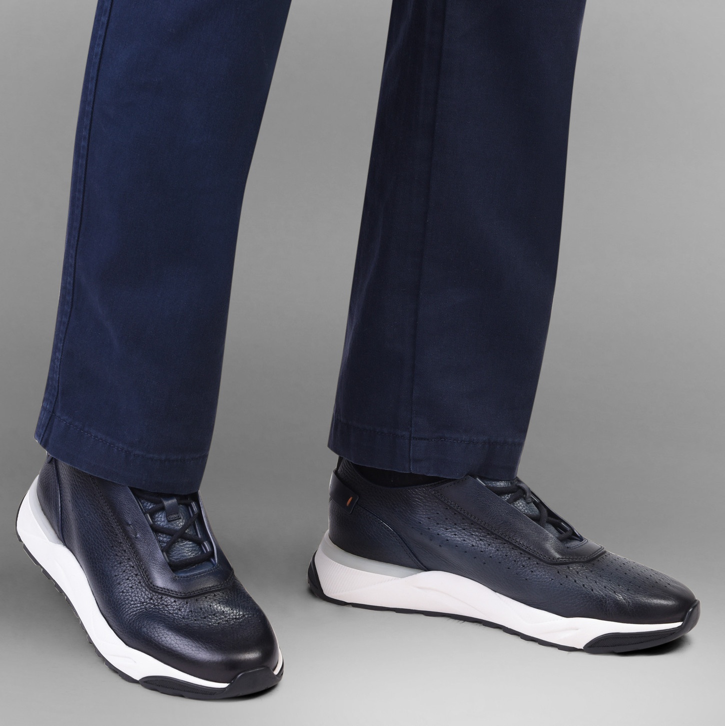 Men's blue leather sneaker - 2
