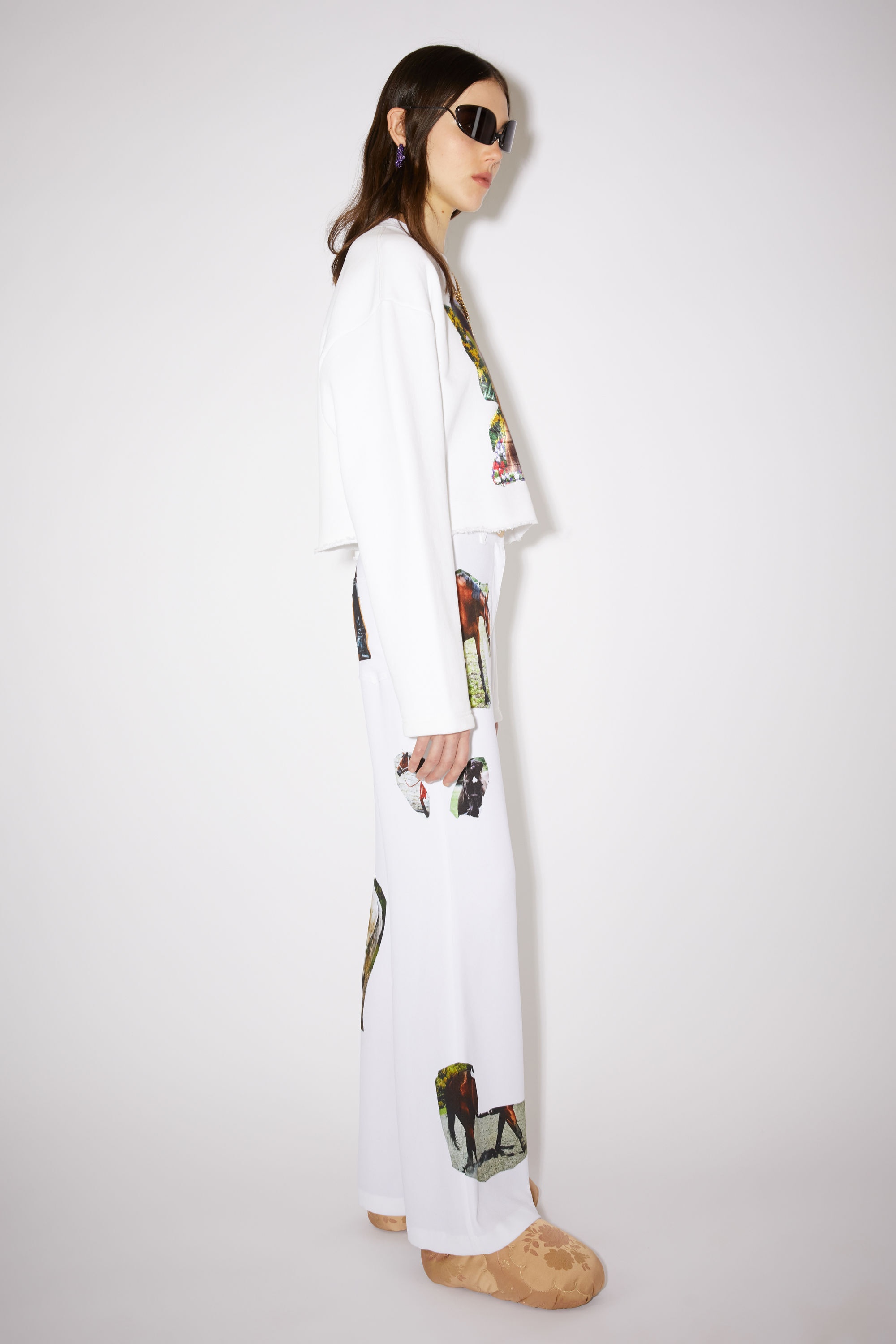 Digital print trousers - White - 4