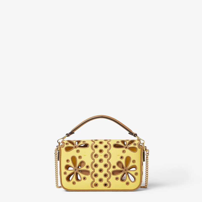 Baguette® Mini Broom yellow canvas Floral À Jour bag 4