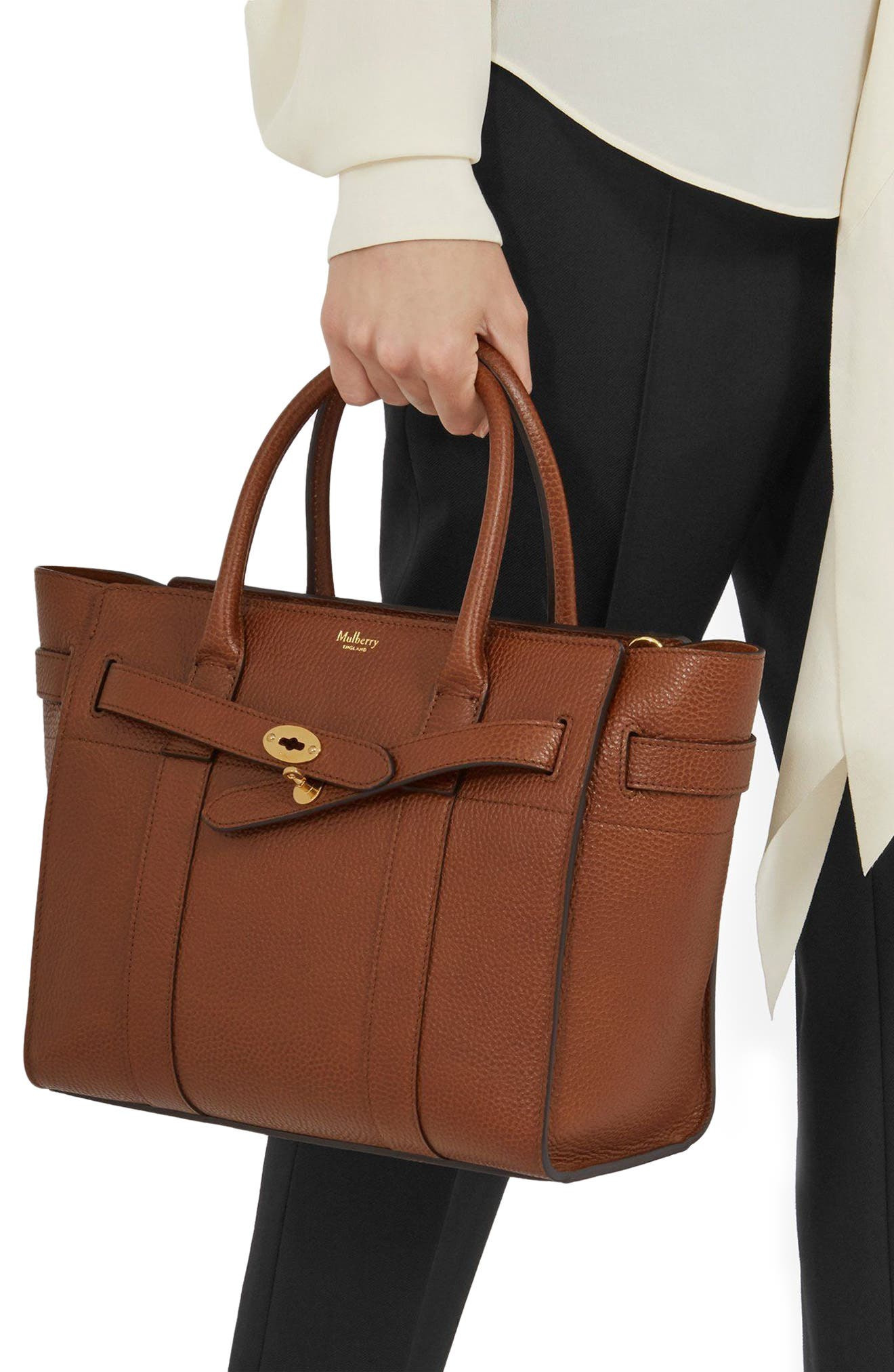 Small Zip Bayswater Leather Tote - 3