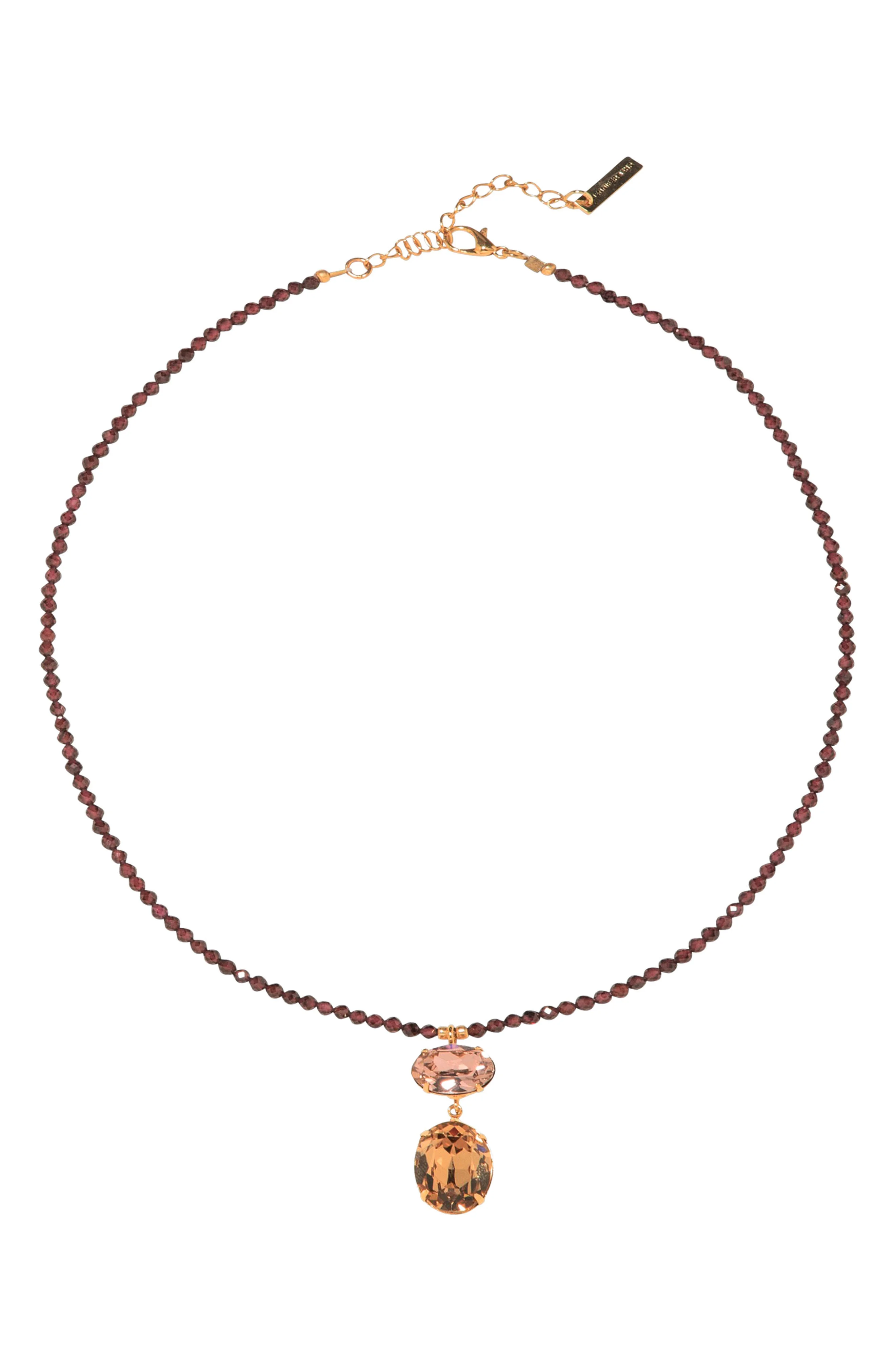 Jennifer Behr Freya Pendant Necklace in Garnet at Nordstrom - 1