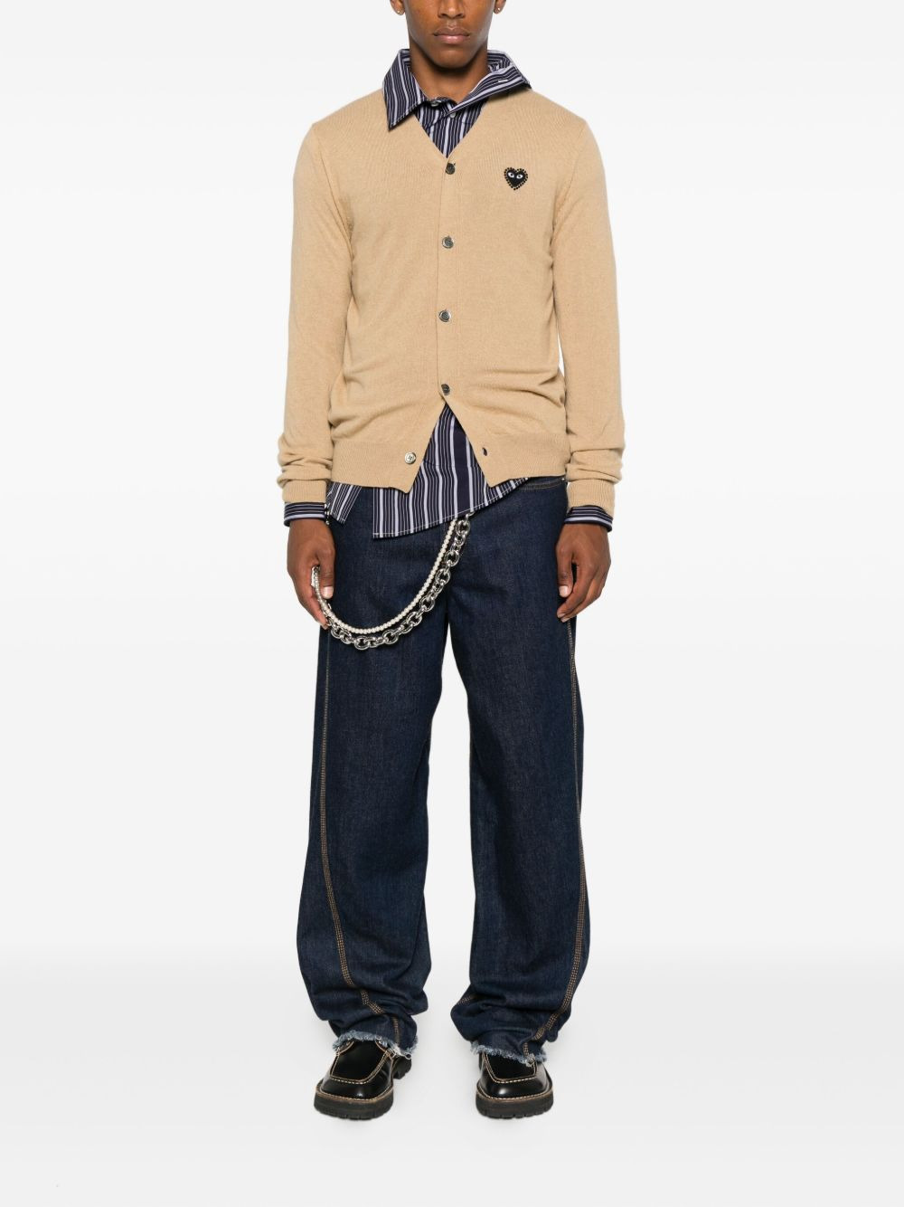 logo-heart cardigan - 3
