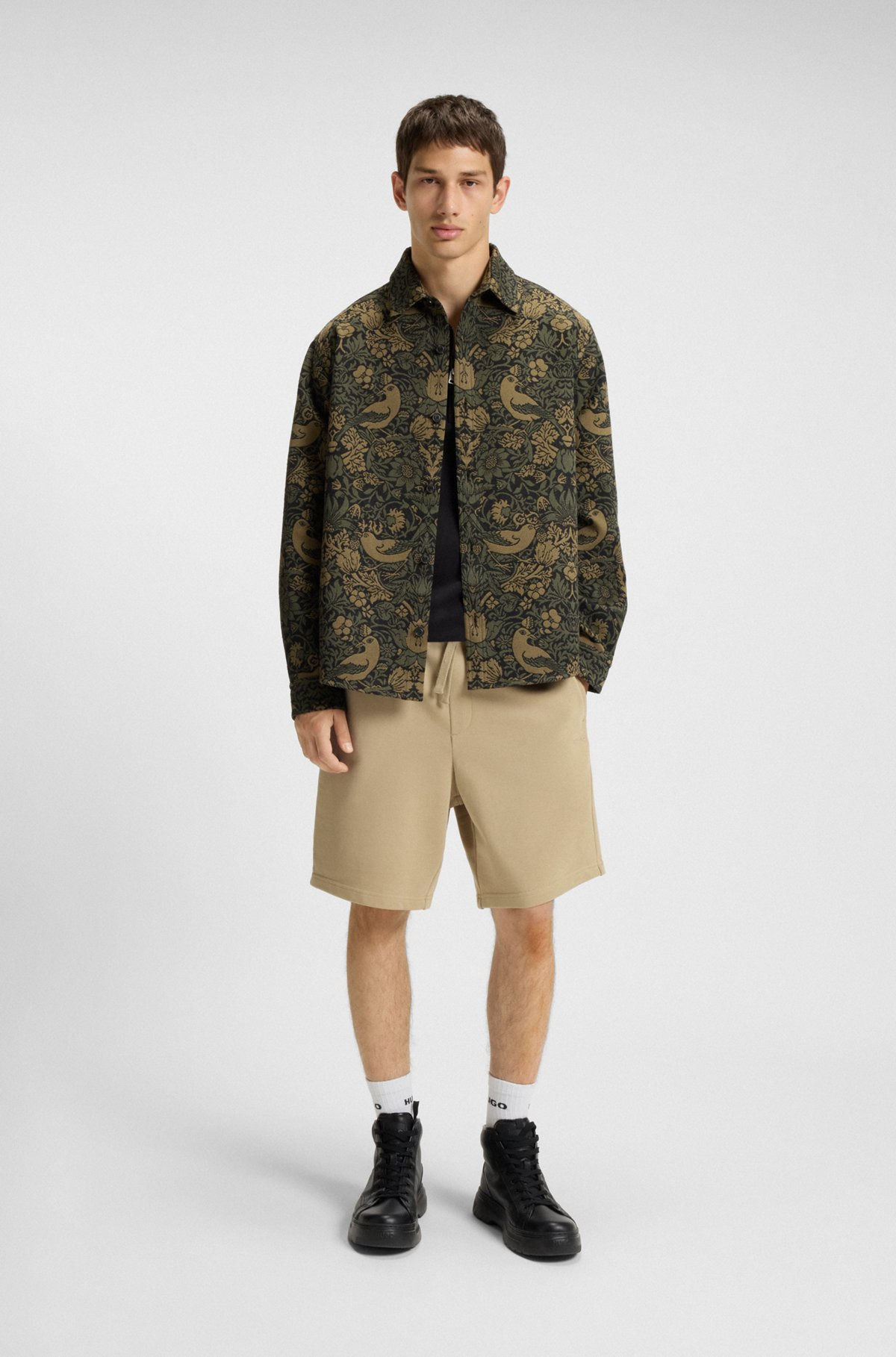 RELAXED-FIT SHORTS IN COTTON TERRY WITH LOGO PRINT - 4