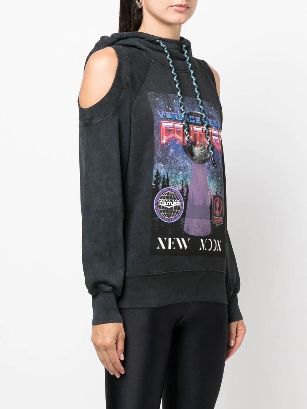 cut-out sleeve hoodie - 3
