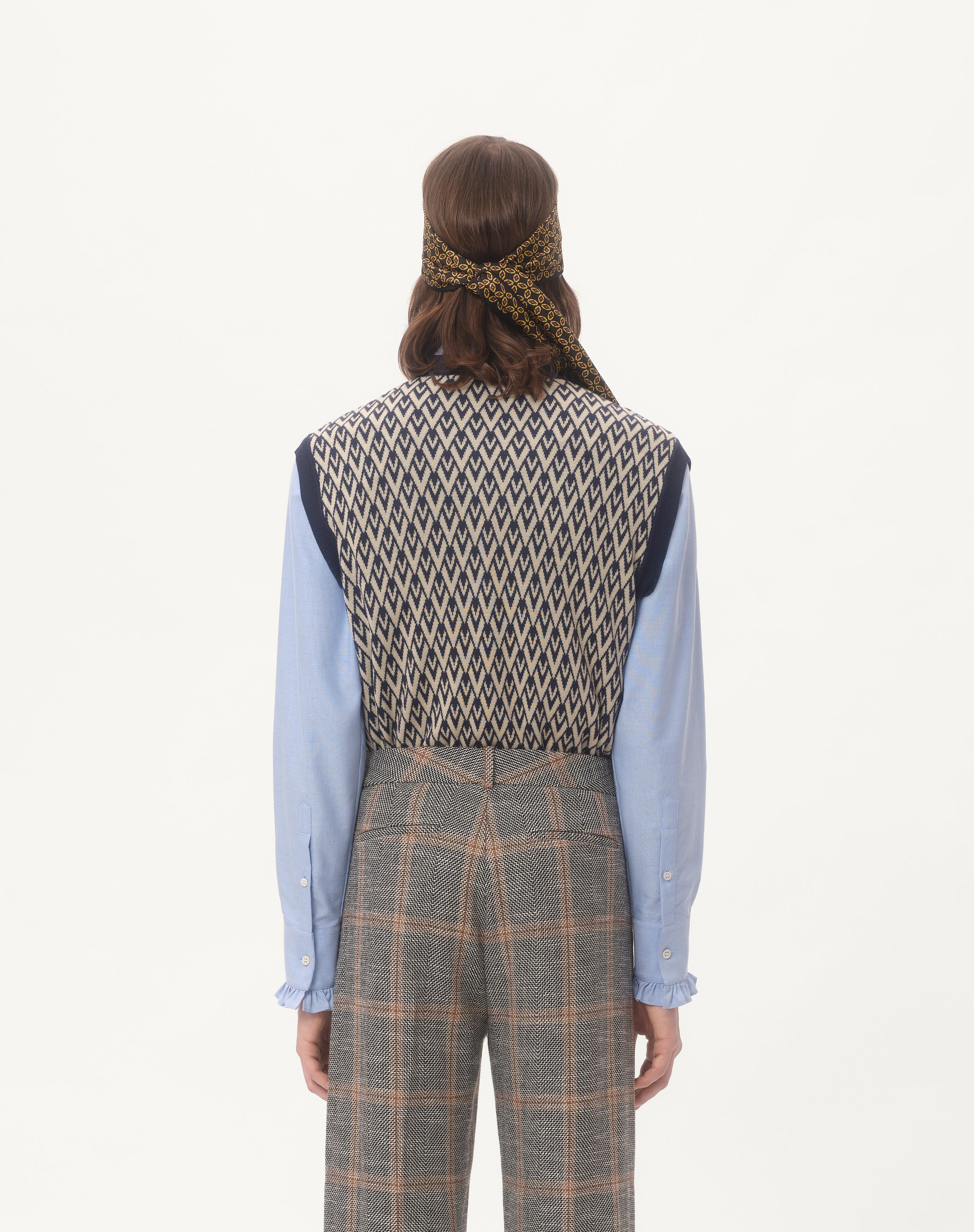 WOOL VEST WITH TOUTE LA V JACQUARD PATTERN - 8