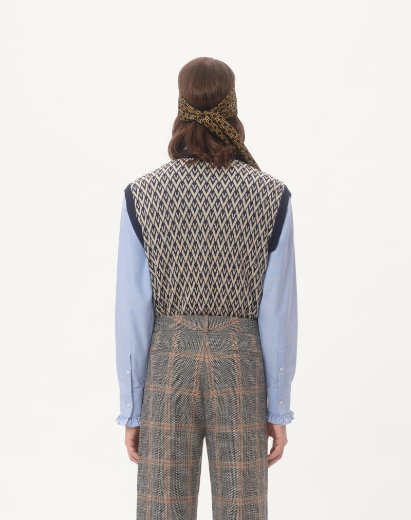 WOOL VEST WITH TOUTE LA V JACQUARD PATTERN 8