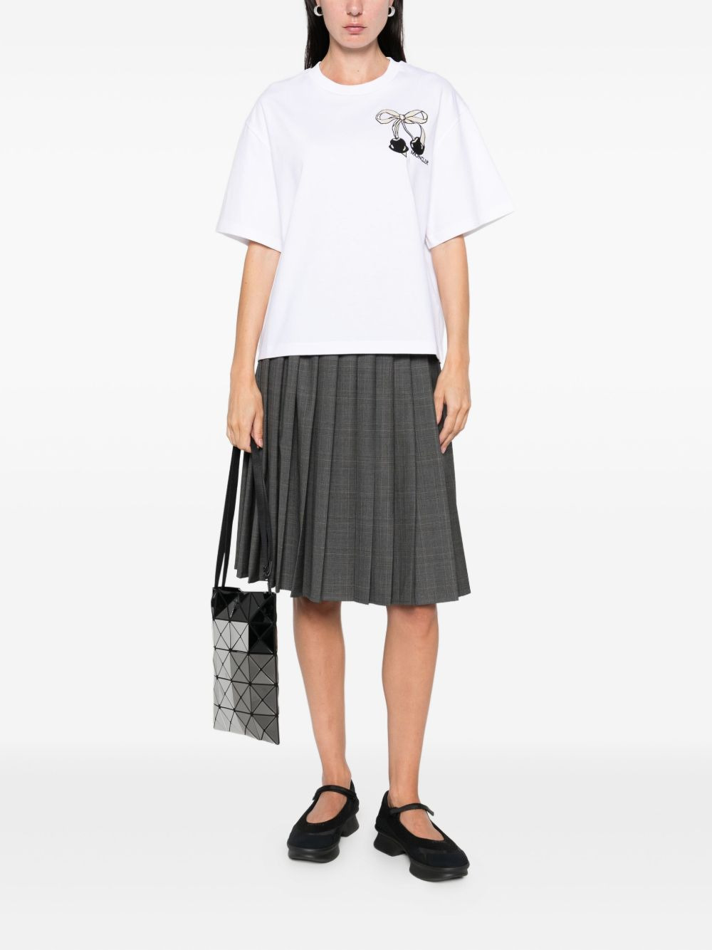 bow-embroidered T-shirt - 2
