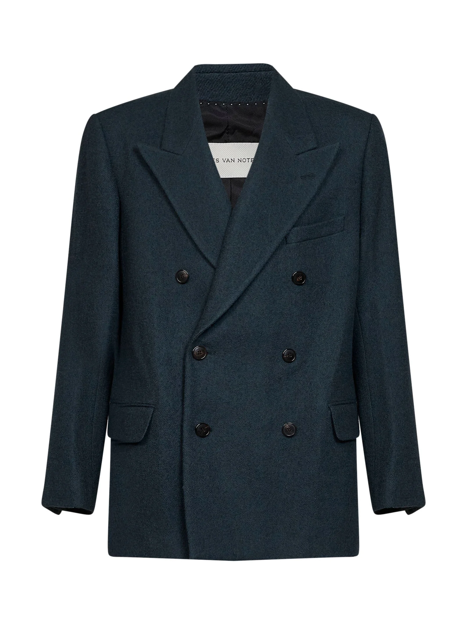 Bottle green wool cloth Bosier double-breasted jacket - 1