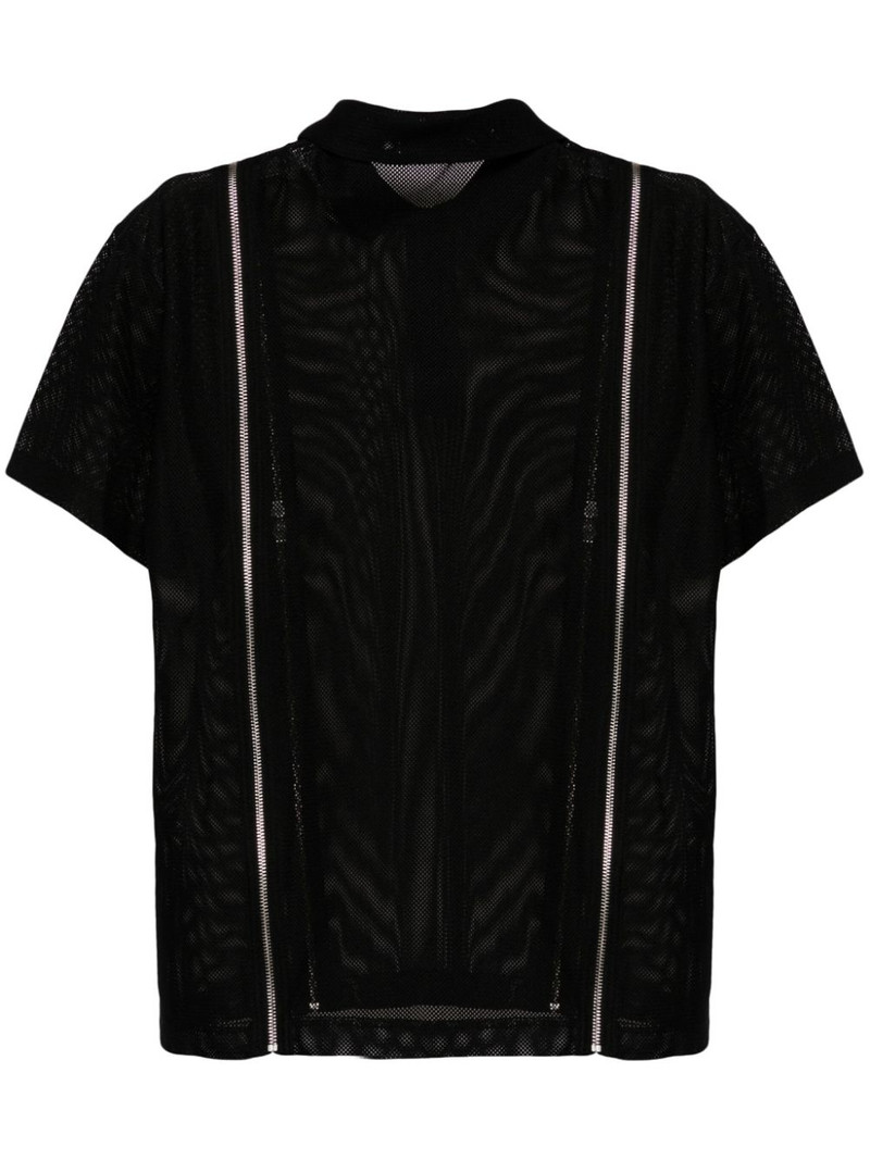 OLLY SHINDER double-zip mesh polo shirt outlook