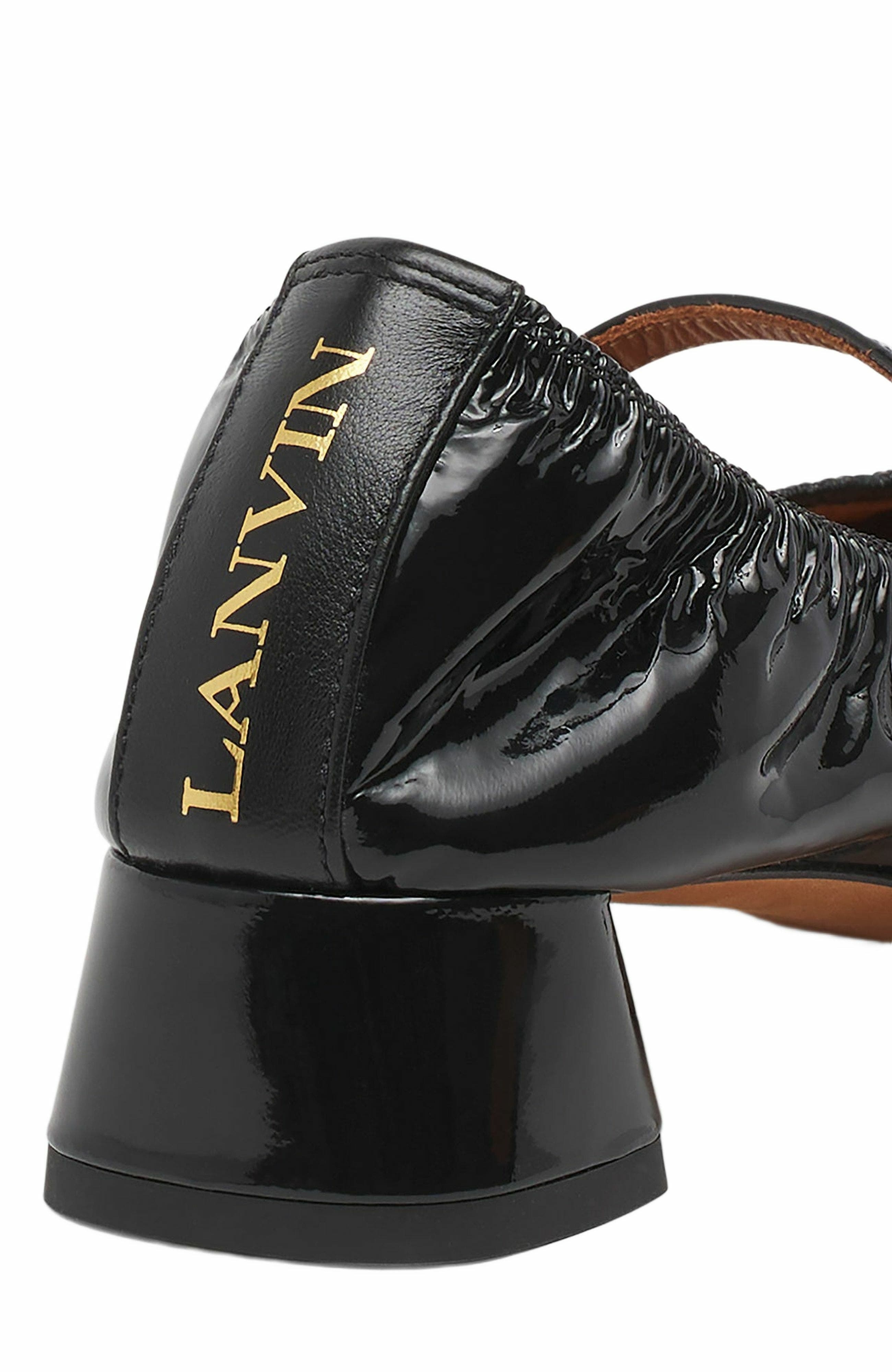 Lanvin HEELED MARY JANE IN GLOSSY LEATHER in Black at Nordstrom - 5