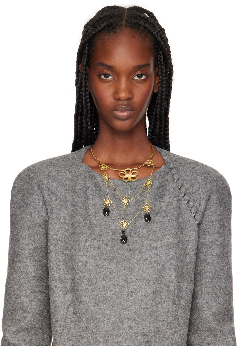 ELHANATI Gold Conie Vallese Edition Folklore Drop Necklace outlook