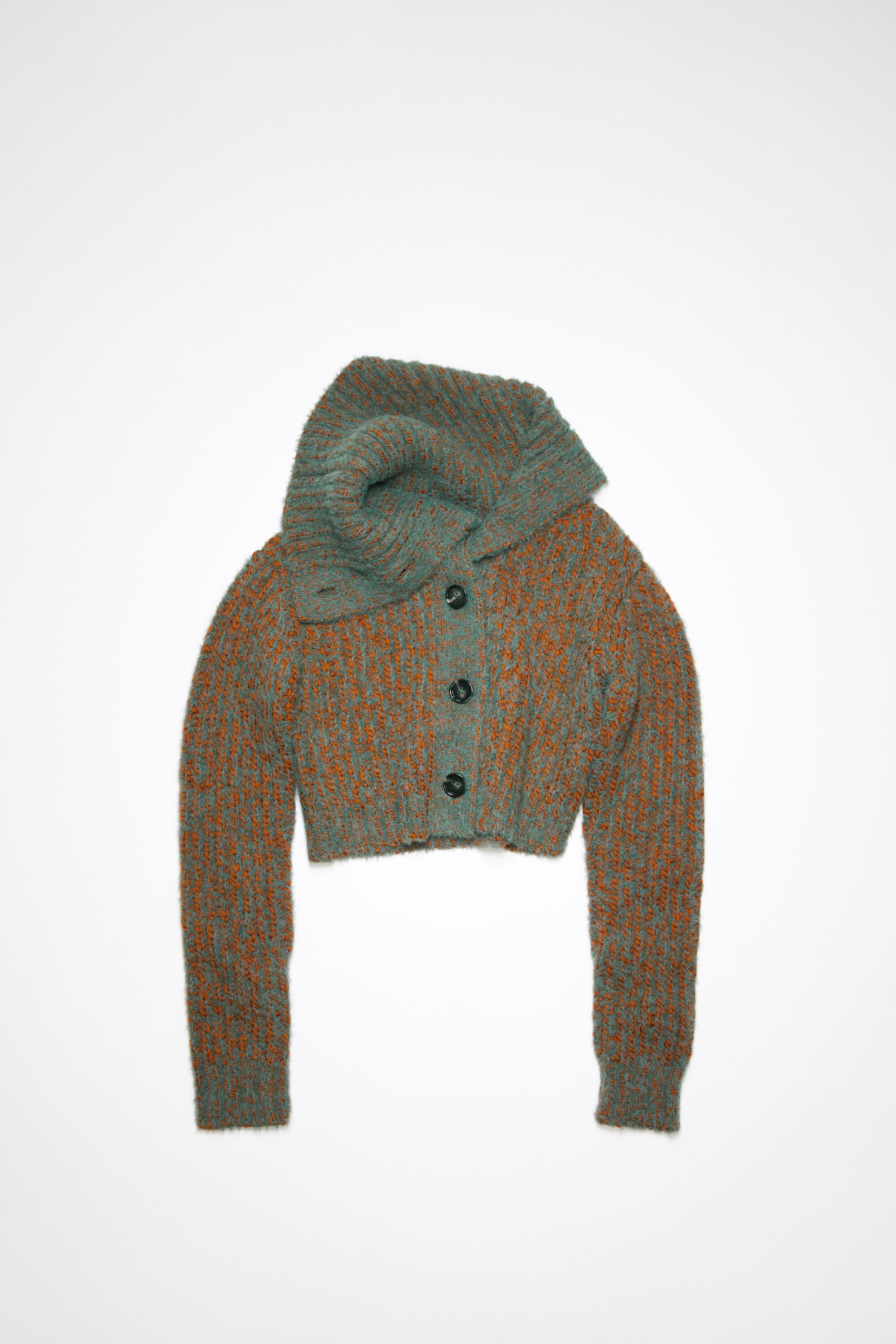 Ribbed cardigan - Rust brown/multi - 6