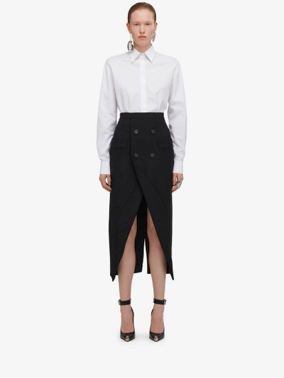 Alexander McQueen Women's Upside-down Slashed Skirt in Black outlook