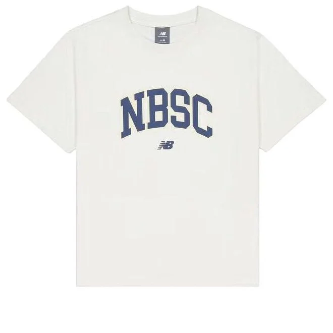 (WMNS) New Balance Big NBSC T-Shirt 'White Blue' AWT42313-CIC - 1