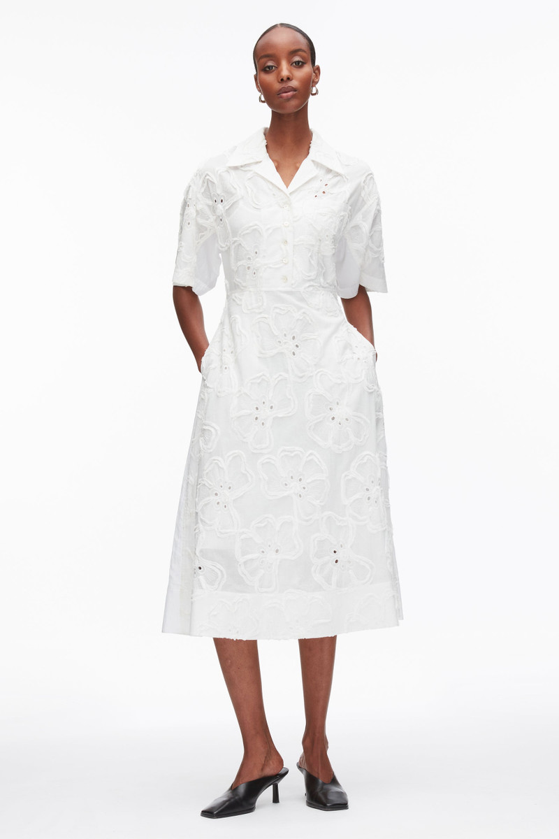 Embroidered Midi Shirt Dress 1