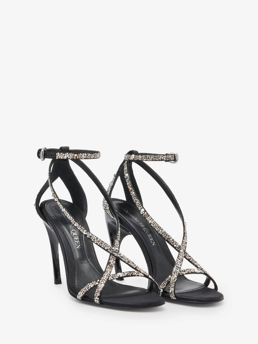 サンダル・ミュール Alexander Mcqueen Twisted Armadillo Sandal in Black Alexander McQueen Women's Twisted Armadillo Sandal in Black