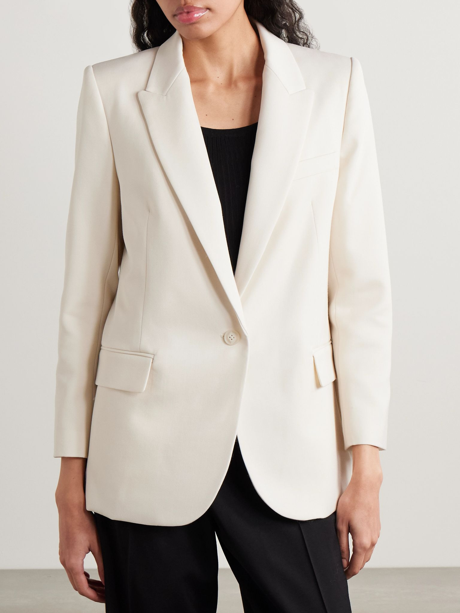 Diane wool-twill blazer Ecru - 3
