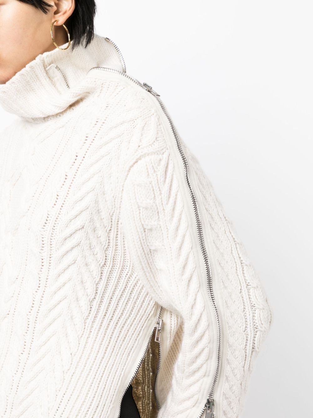 cable-knit zip-detail jumper - 5