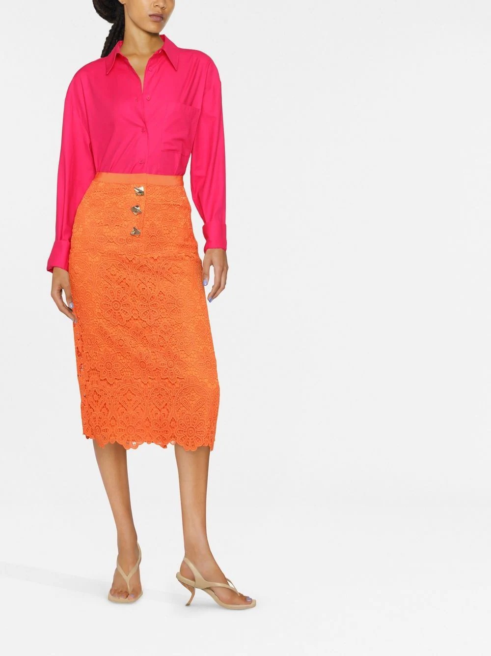 lace pencil skirt - 2