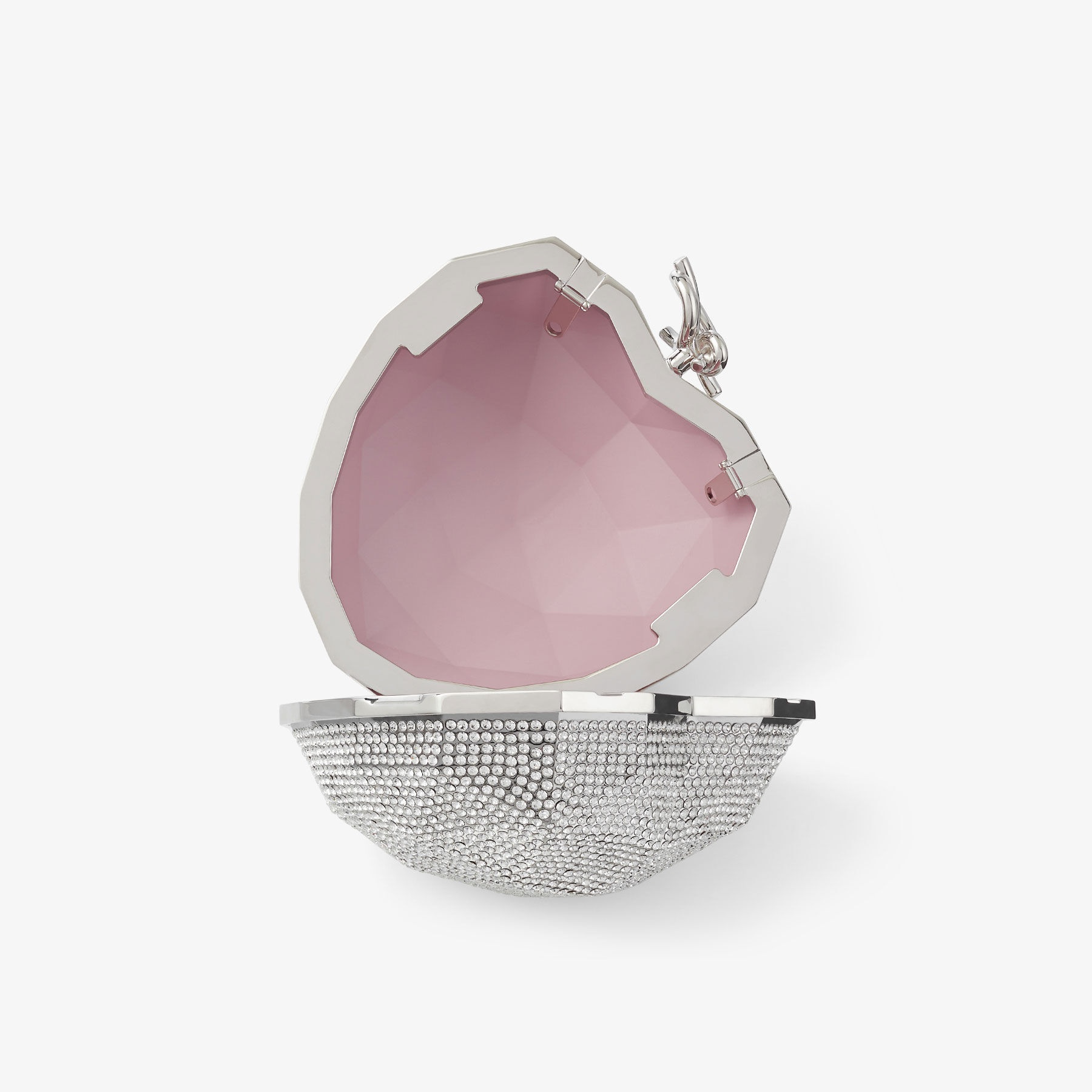 Faceted Heart Clutch
Silver Lucite Faceted Heart Clutch Bag 4