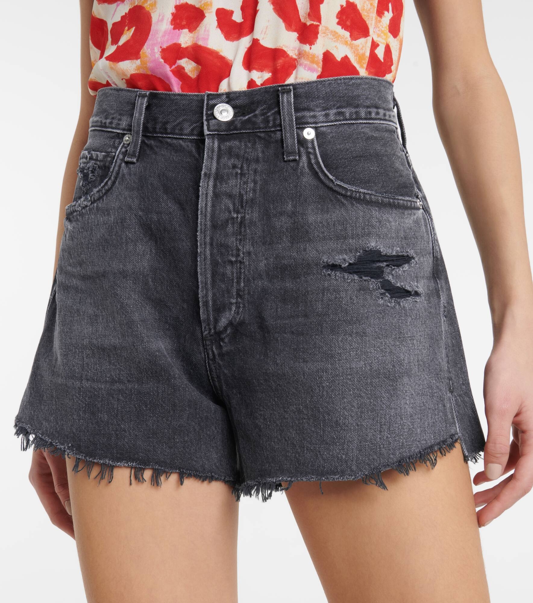 Marlow high-rise denim shorts - 4
