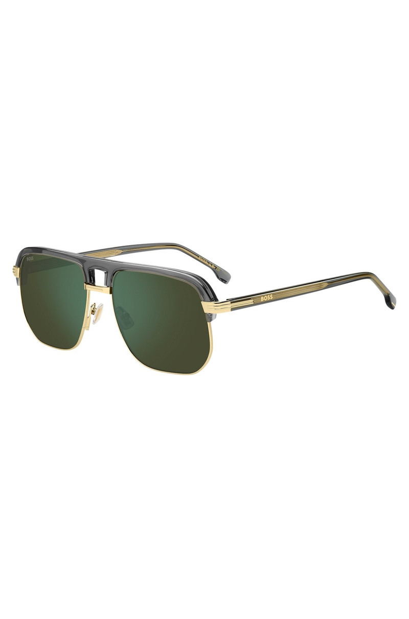 GOLD-TONE SUNGLASSES WITH SPOILER-EFFECT DOUBLE BRIDGE 1