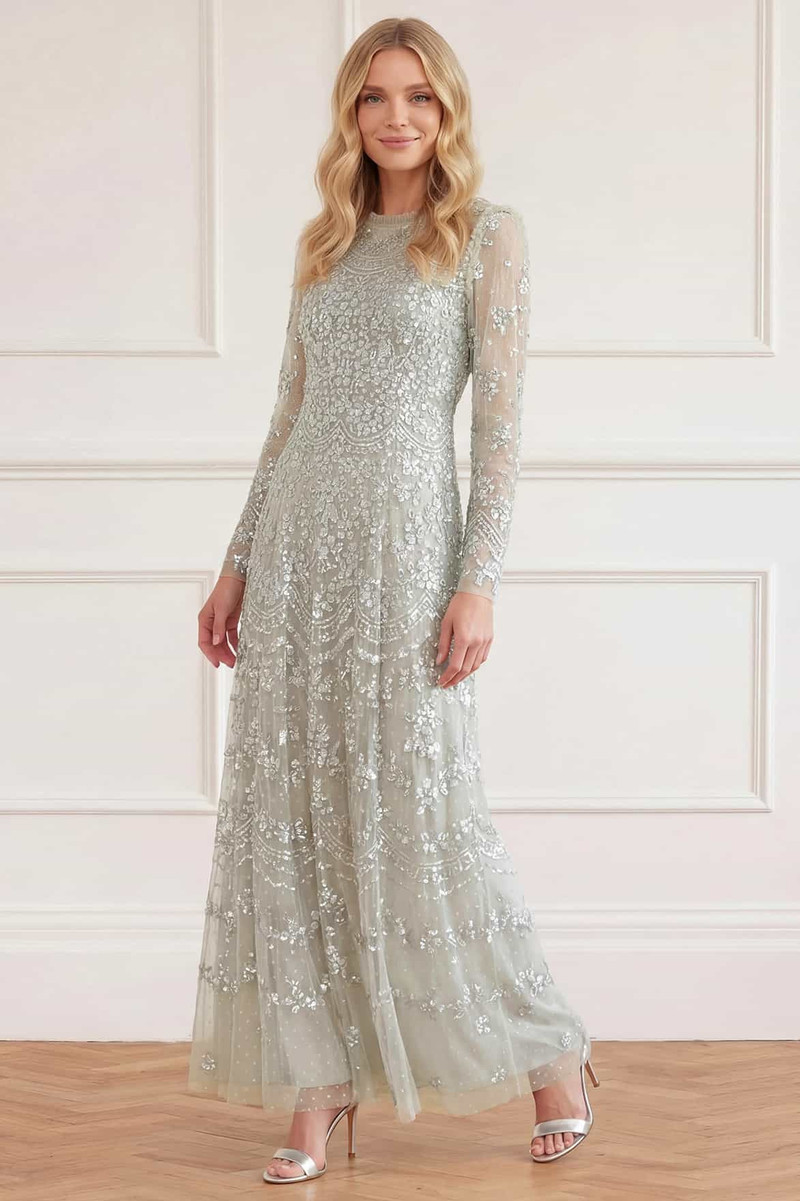 Needle & Thread Freya Long Sleeve Gown outlook