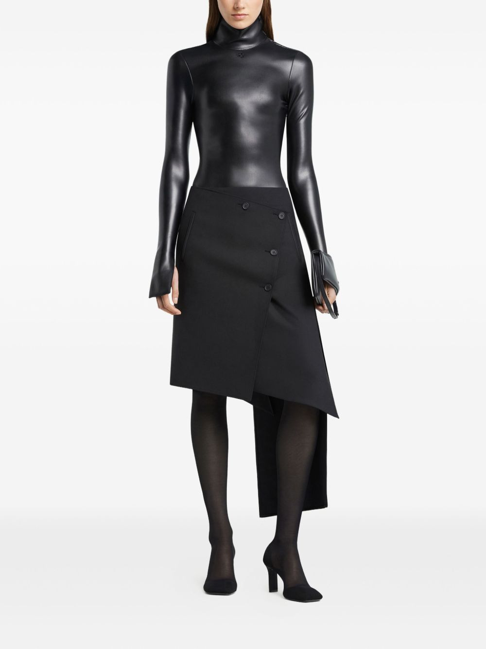 mock-neck zipped-shoulder bodysuit - 2