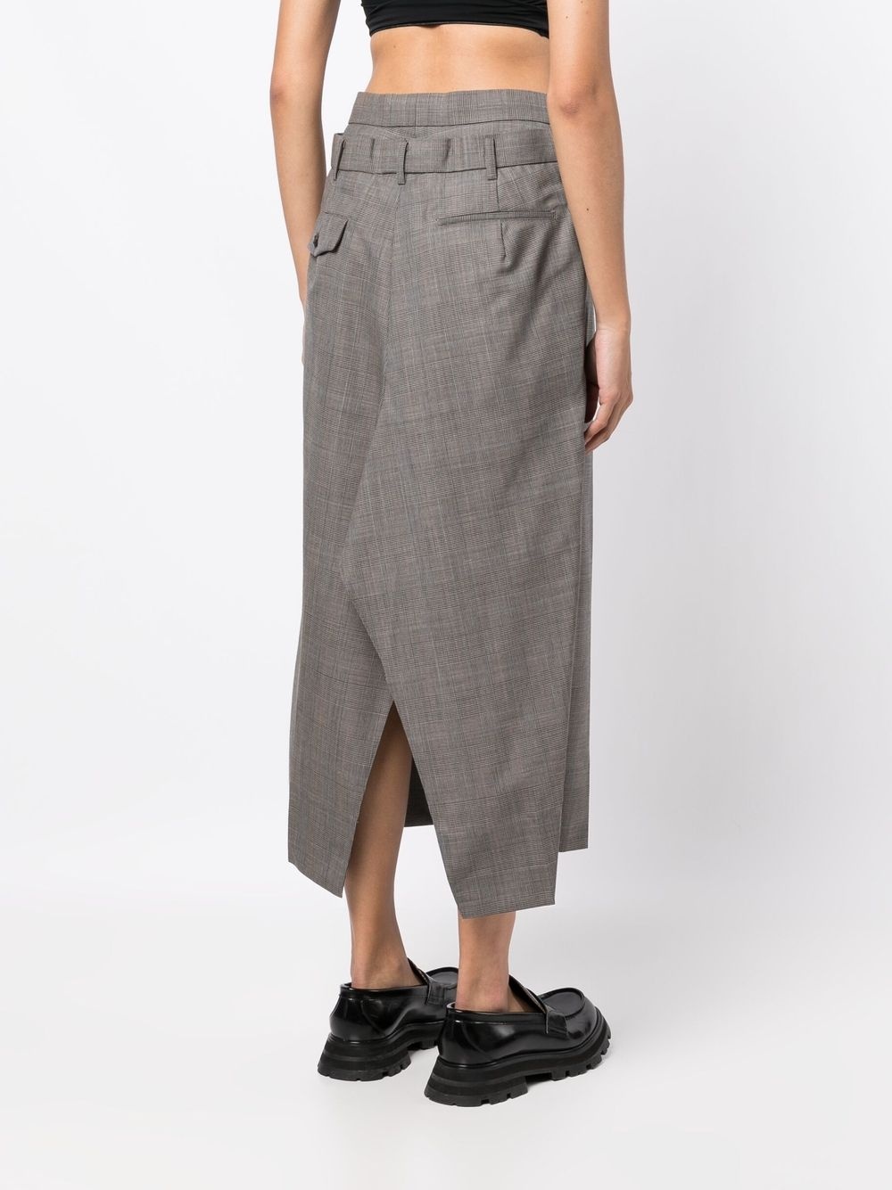 pleat-detailing plaid skirt - 4