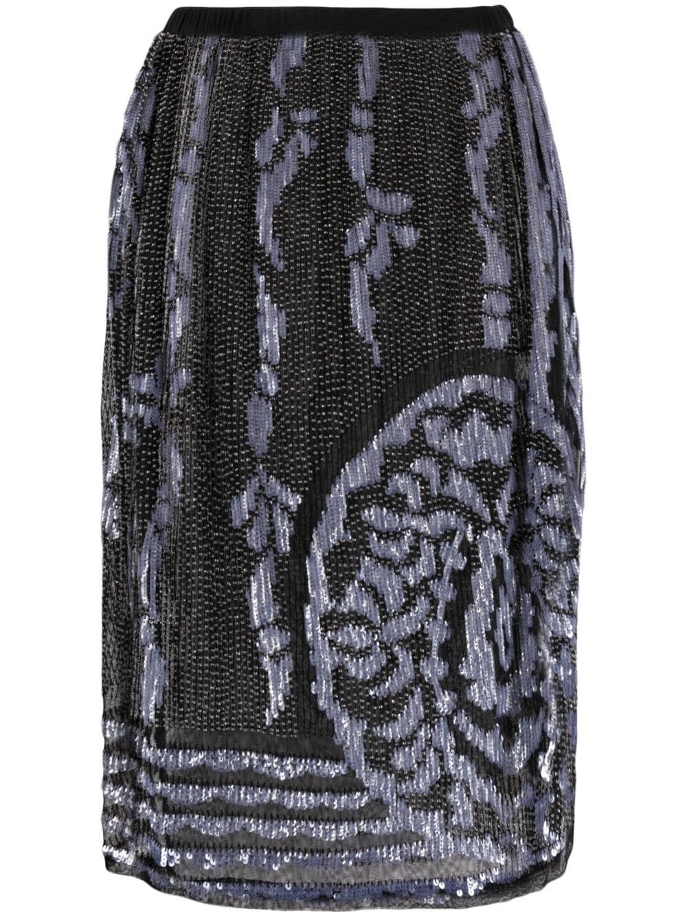 Hyatt bead-embellished midi skirt - 1