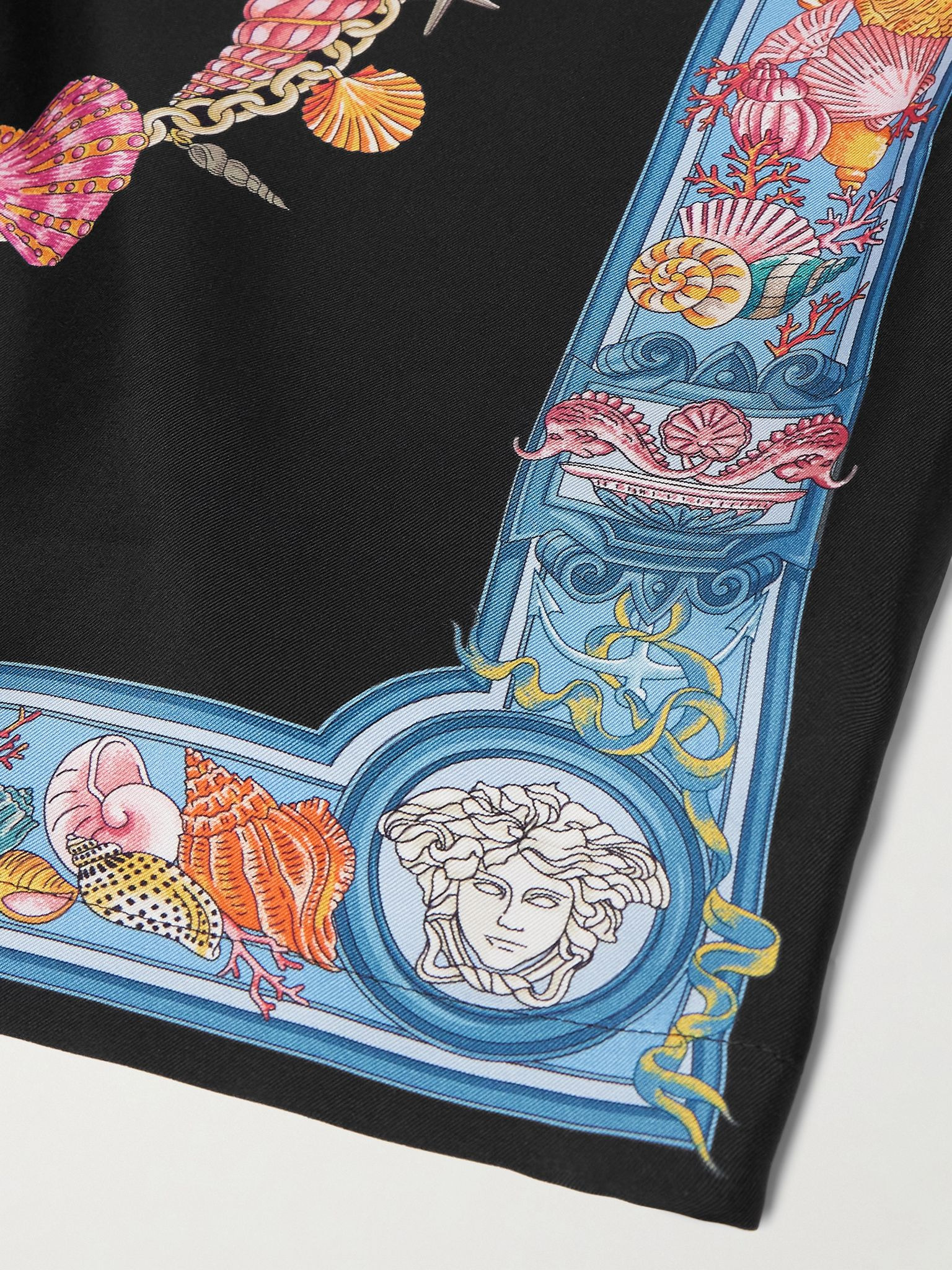 Straight-Leg Printed Silk-Twill Shorts Black - 5