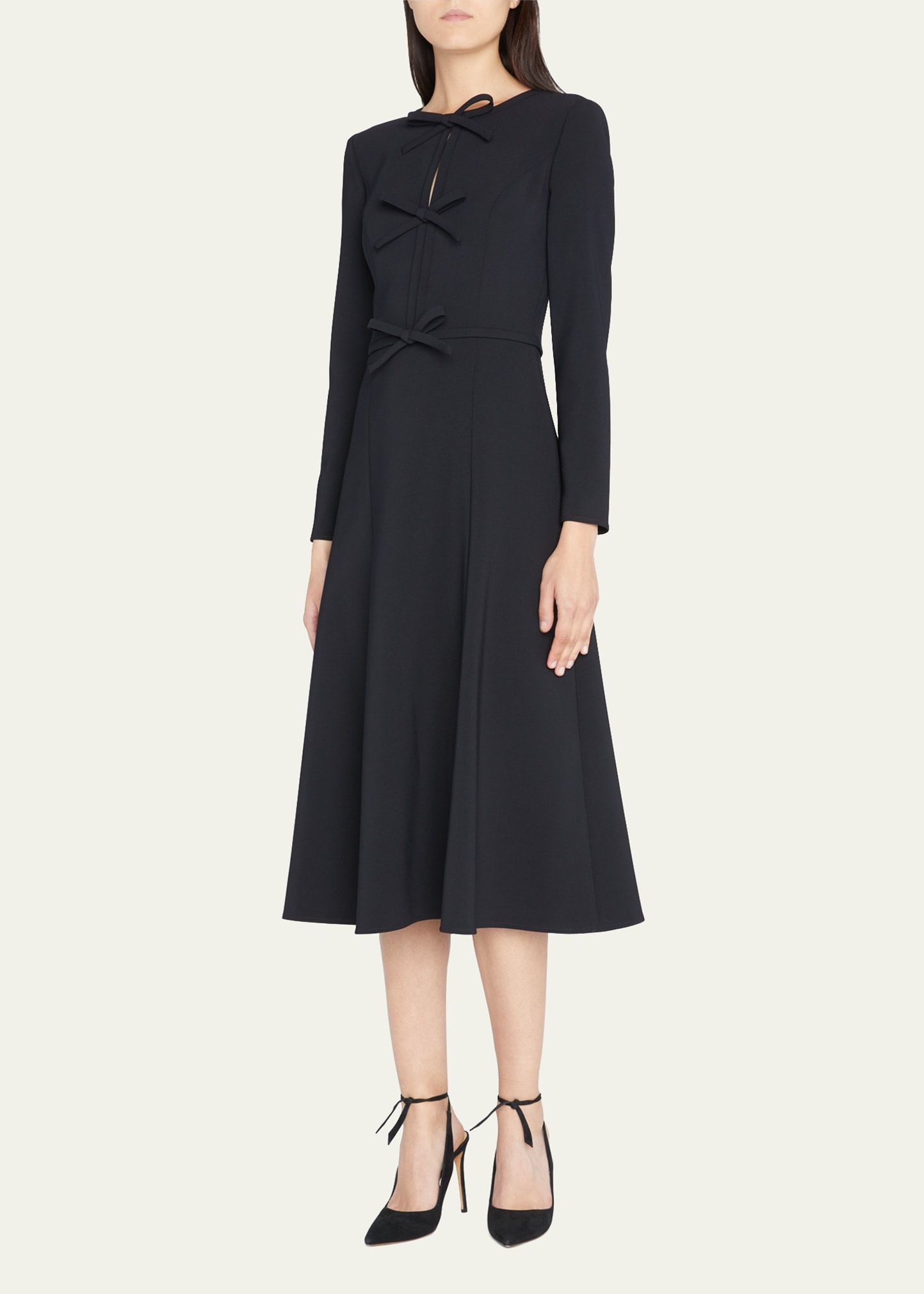 Triple Bow Keyhole-Front Midi Dress - 4