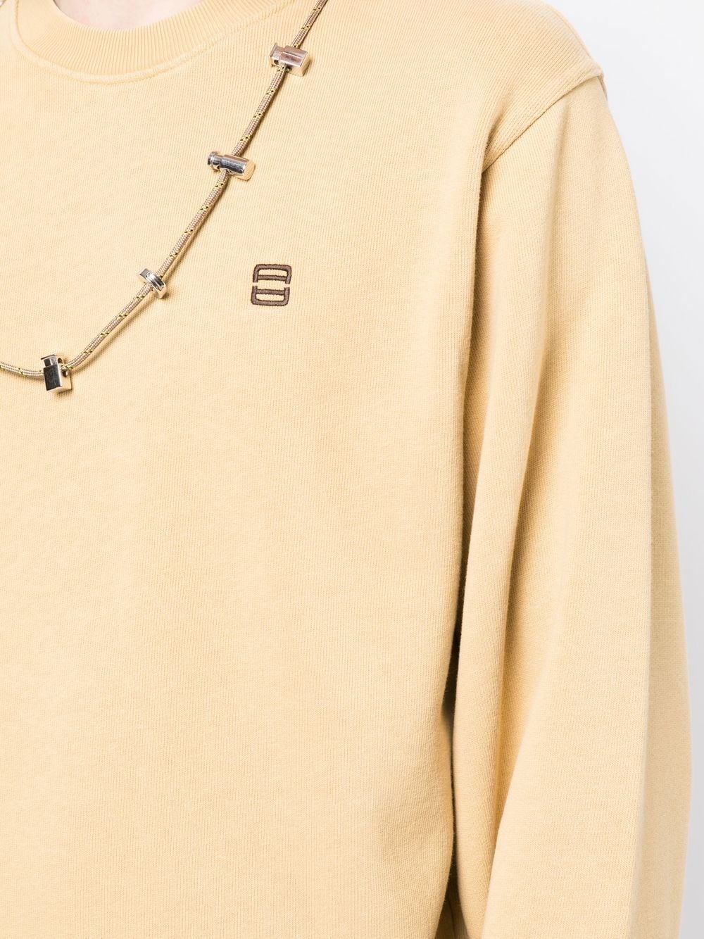 stopper-detail cotton sweatshirt - 5