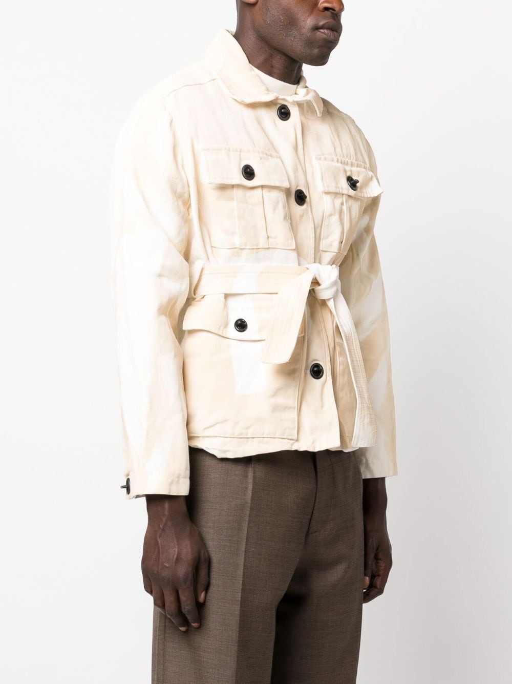 long-sleeve belted jacket - 4