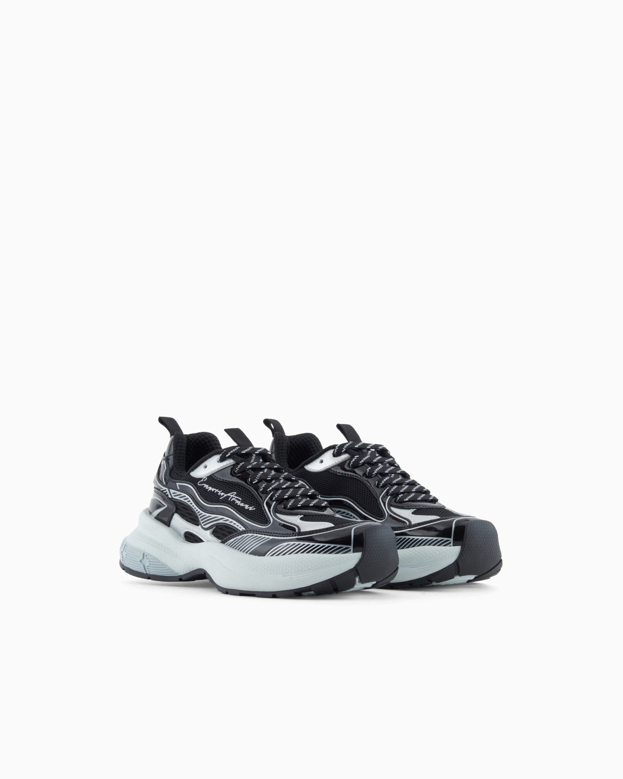 MESH SNEAKERS WITH LAMINATED DETAILS AND SIGNATURE LOGO - 2
