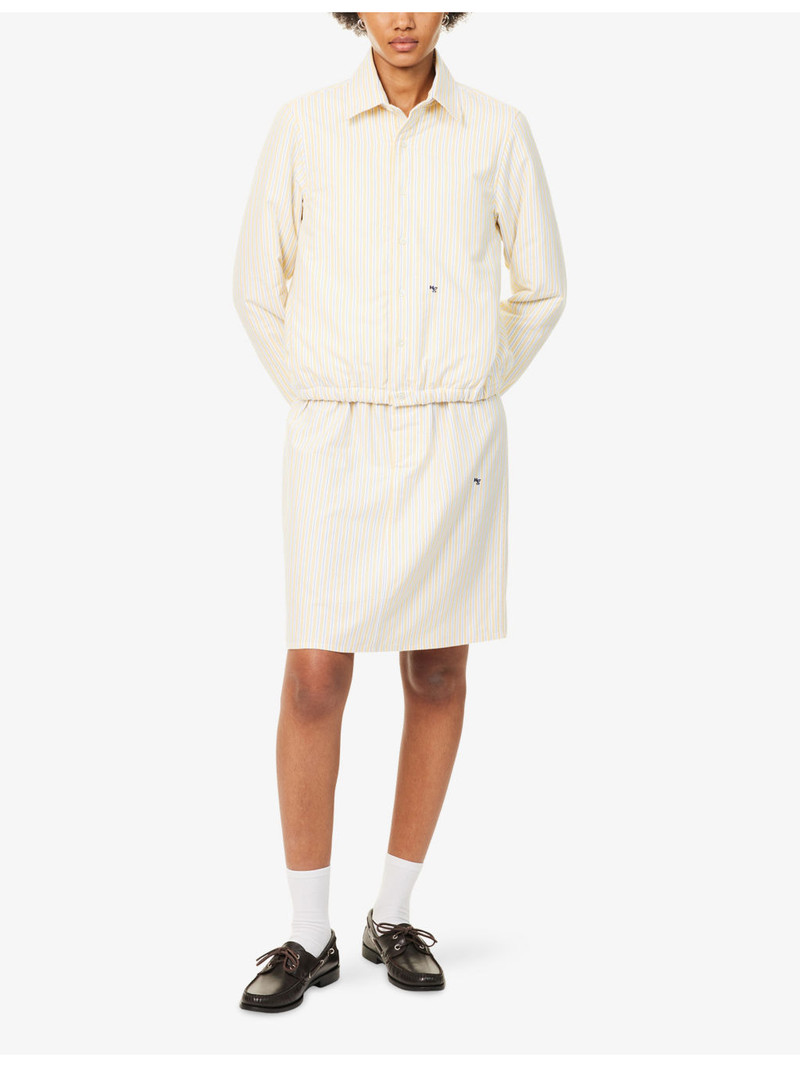 HommeGirls® Branded-waistband semi-sheer mesh shorts outlook