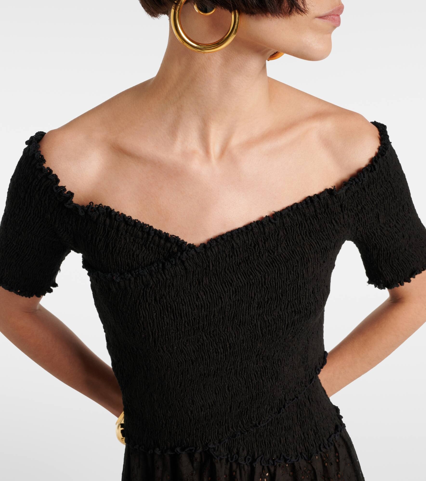 Soledad smocked cotton midi dress - 4