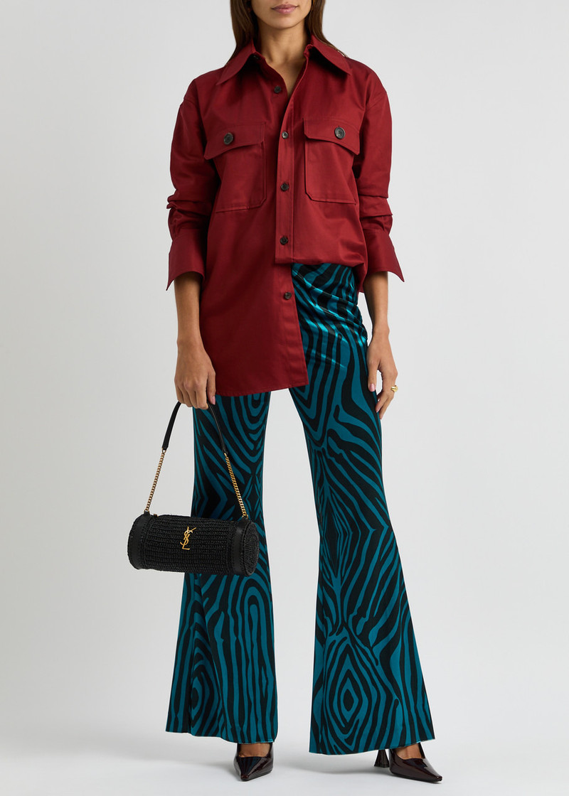 Diane Von Furstenberg Ruthette Printed Flared Velvet Trousers 4