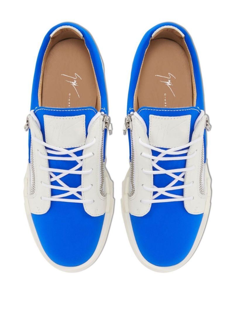 colour-block low-top sneakers - 4