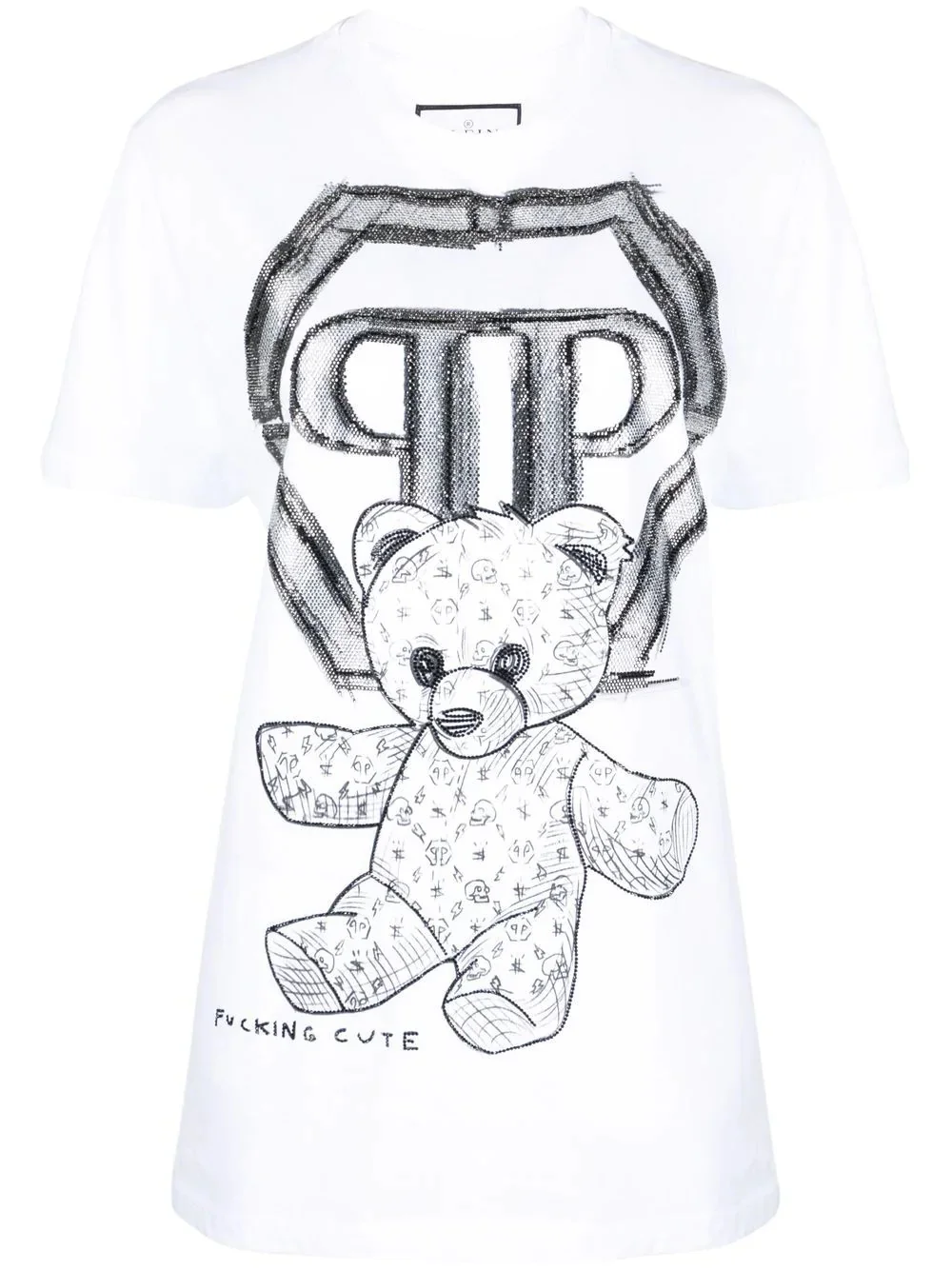 teddy bear-print T-shirt - 1