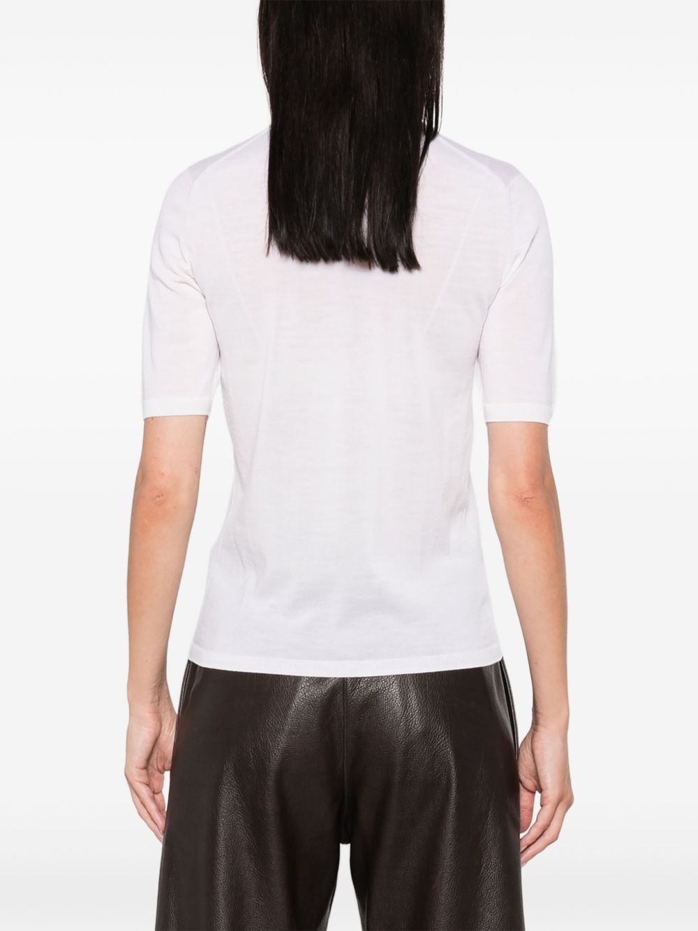 short-sleeve wool top - 4