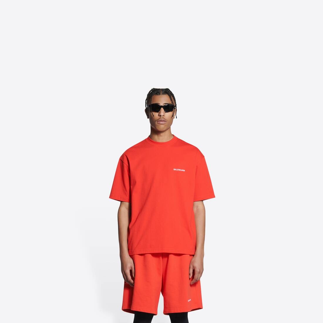 Men's Balenciaga T-shirt Regular Fit  in Red - 3