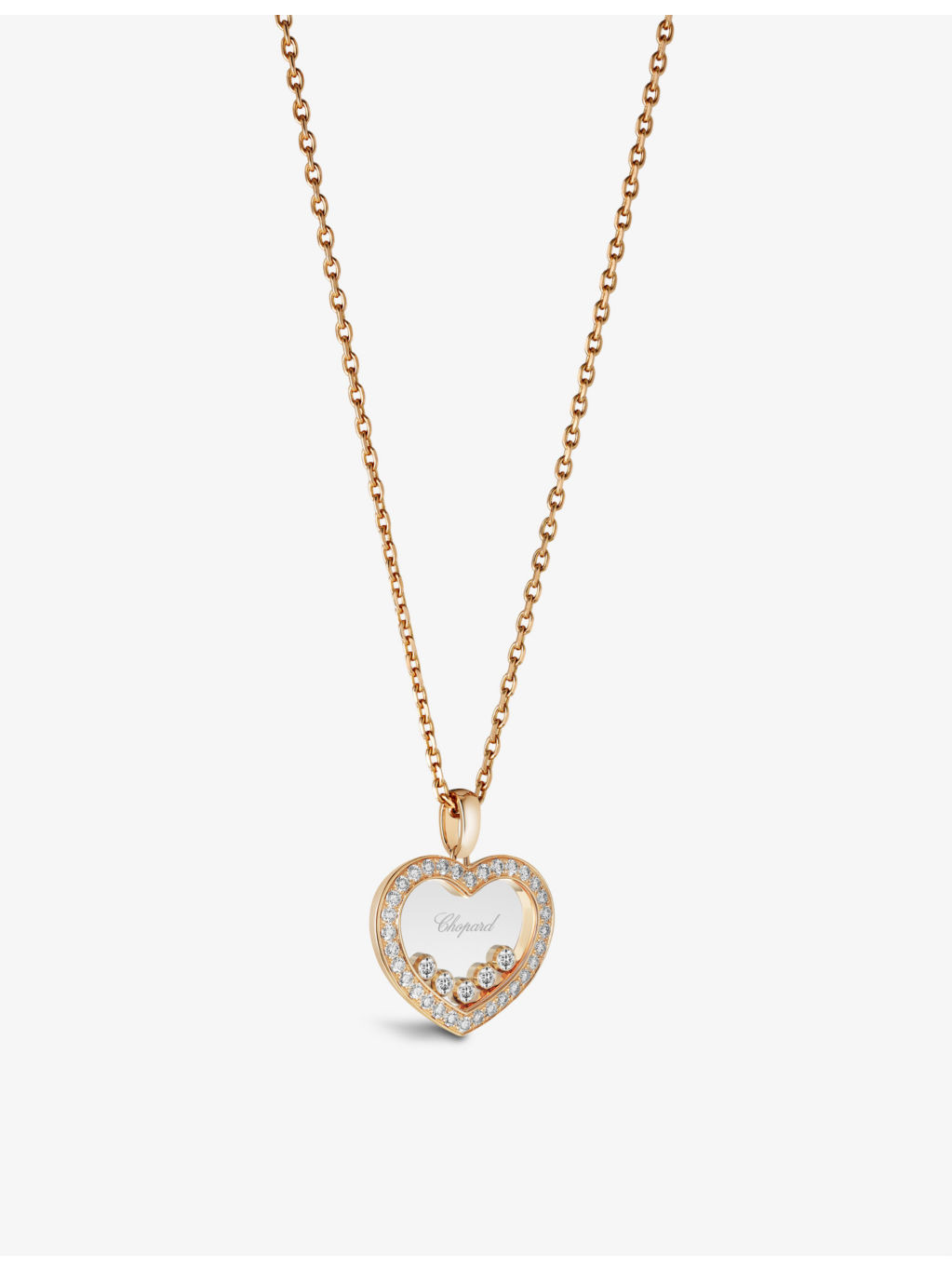 Happy Diamonds 18ct rose-gold and 0.73ct brilliant-cut diamond necklace - 1