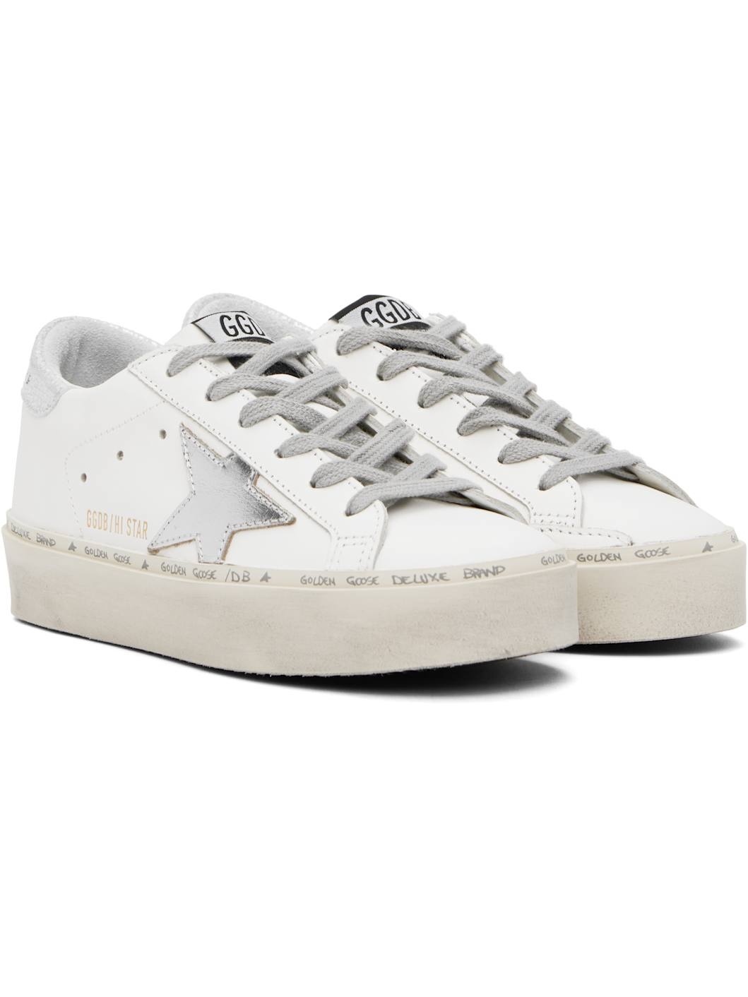 White & Silver Hi Star Classic Sneakers - 4